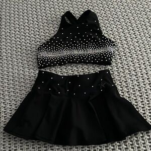 Rebel Athletic Black Rhinestone set
